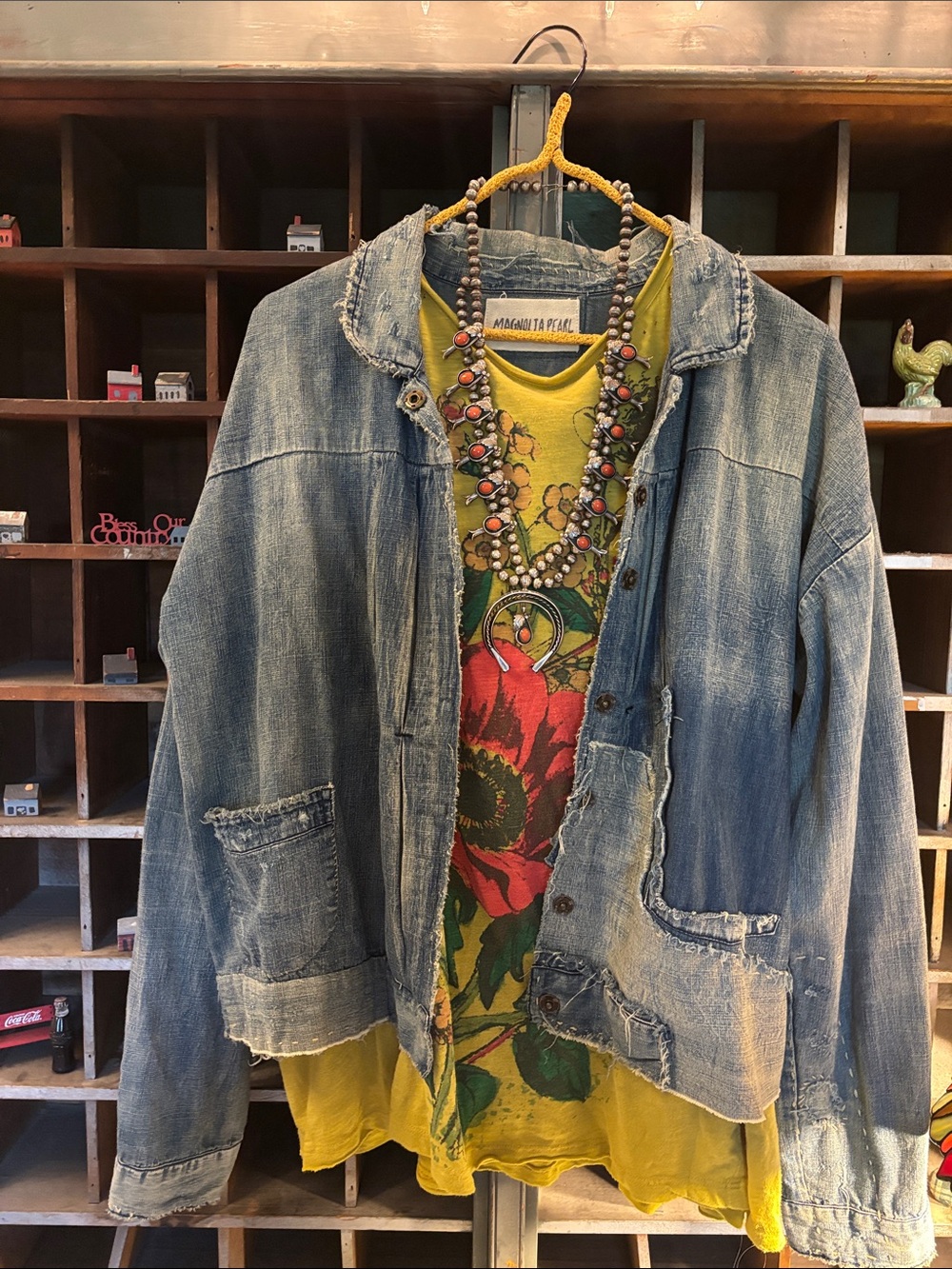 Magnolia Pearl RARE Distressed Light Blue Denim Jacket